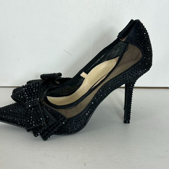 Jessica Simpson Heels Women's Size 8M Black Raynne Sequin Pump Bow Accent - Picture 9 of 14